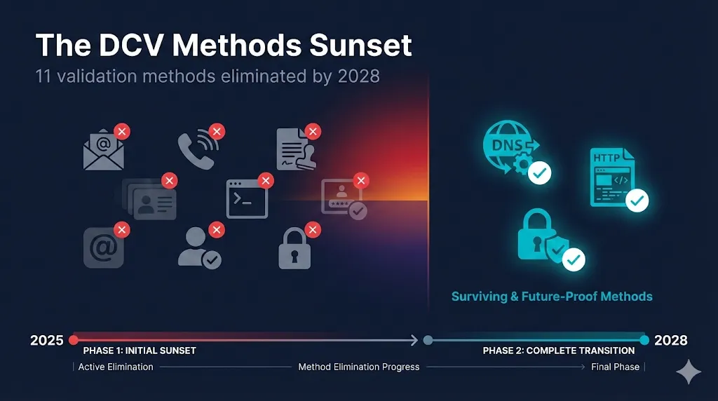 The DCV Methods Sunset - 11 validation methods eliminated by 2028
