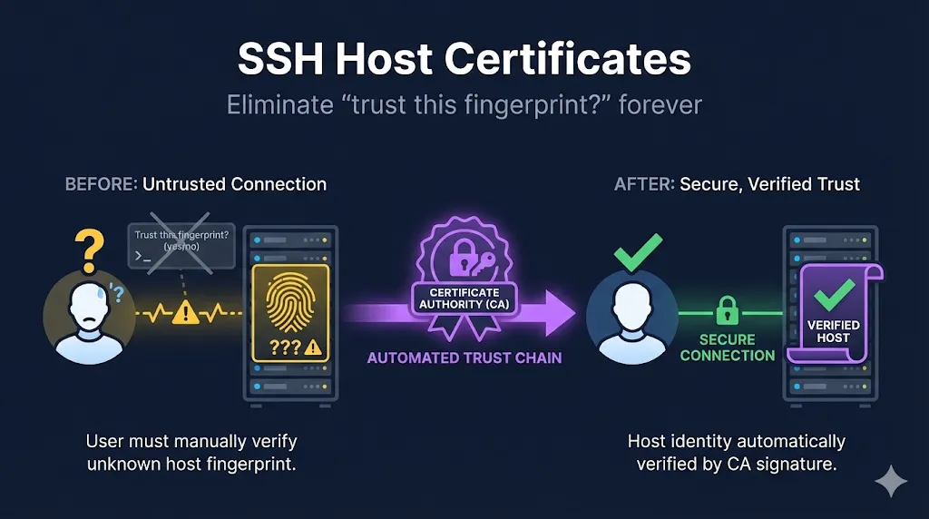 SSH Host Certificates: Eliminate trust this fingerprint forever